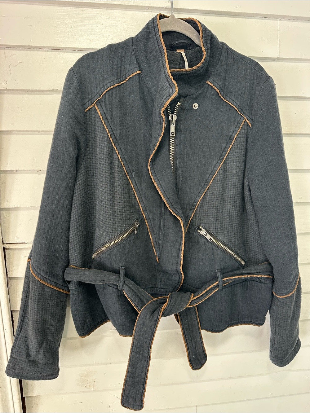 Free people size small double cloth twill wrap jacket